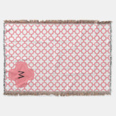 Monogram, Blush Pink Quatrefolienmuster Decke (Vorderseite)