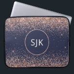 Monogram Blush Pink Rose Gold Navy Blue Glitzer Laptopschutzhülle<br><div class="desc">Blush Pink - Rose Gold und Navy Blue Imitate Glitzer und Sparkle Elegant Mit Monogramm Initials Case. Dieser Fall kann so angepasst werden,  dass er Ihren Anfangs- und Vornamen enthält.</div>