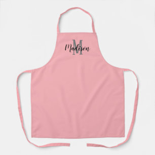 Monogram Blush Pink Script Personalisiert Schürze