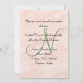 Monogram Blush Sage Green Watercolor Empfang Einladung (Rückseite)