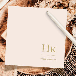 Monogram Blush Simple Feminine Social Notecard Mitteilungskarte