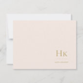 Monogram Blush Simple Feminine Social Notecard Mitteilungskarte (Vorderseite)