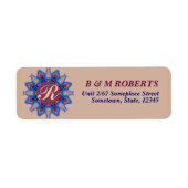 Monogram Bohemisch Earth Address Label (Vorne)