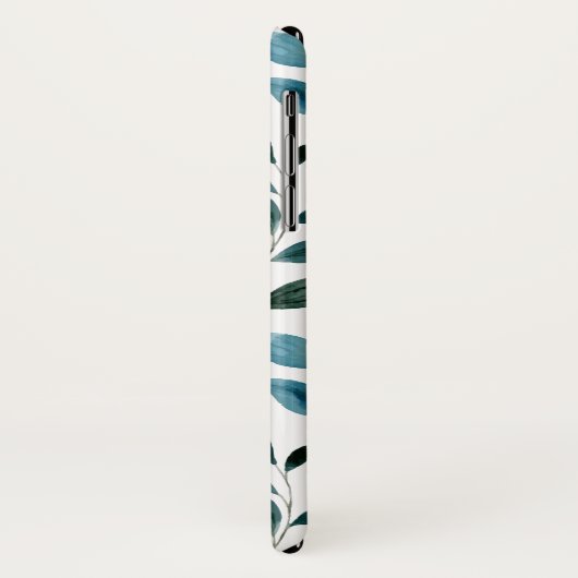 Monogram Boho Blume Blatt iPhone Case (Hinten/Links)