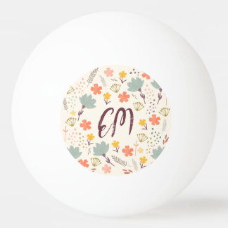 Monogram Boho Blume Pong Ball Tischtennisball