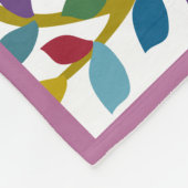 Monogram Boho Foliage Hibiskus Fleece Blanket (Ecke)