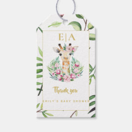 Monogram Boho Giraffe Baby Dusche Floral Favor Tag Geschenkanhänger