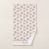 Monogram Boho Rainbow Abstrakt Beige Creme Pink Badhandtuch Set (Handtuch)