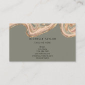 Monogram Boho Sage Green Earth Tones Agate Busine Visitenkarte (Rückseite)