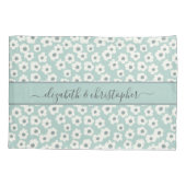 Monogram Boho Sage Green White Grey Floral Kissenbezug (Rückseite-Links)