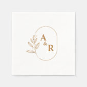 Monogram Boho Terracotta Custom Wedding Paper Serviette (Vorderseite)