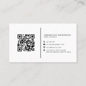 Monogram Boho Terracotta QR Code Modern Visitenkarte (Rückseite)