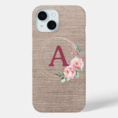 Monogram Boho Wasserfarbe Blume Case-Mate iPhone Hülle (Rückseite)