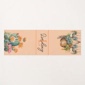 Monogram Boho Watercolor Succulent & Hanging Plant Yogamatte (Vorderseite (Horizontal))