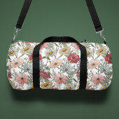 Monogram Boho Wild Blume Floral Pattern Duffle Bag