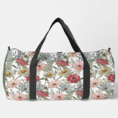 Monogram Boho Wild Blume Floral Pattern Duffle Bag (Vorderseite)