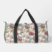 Monogram Boho Wild Blume Floral Pattern Duffle Bag (Vorderseite)