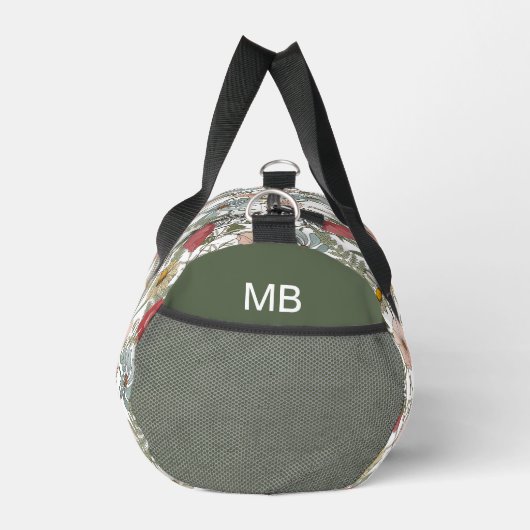 Monogram Boho Wild Blume Floral Pattern Duffle Bag (Rechts)