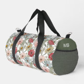 Monogram Boho Wild Blume Floral Pattern Duffle Bag (Rechte Ecke)