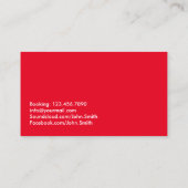 Monogram Bold Black & Red Beruflich DJs Visitenkarte (Rückseite)