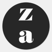 Monogram Bold Black White Wedding Favor Envelope Runder Aufkleber (Vorderseite)