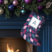 Monogram Bold Checked Pattern Kleiner Weihnachtsstrumpf