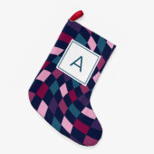 Monogram Bold Checked Pattern Kleiner Weihnachtsstrumpf (Vorderansicht (hängend))
