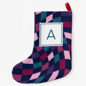 Monogram Bold Checked Pattern Kleiner Weihnachtsstrumpf (Rückseite)