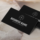 Monogram Bold Initial Modern Black Fotografy Visitenkarte