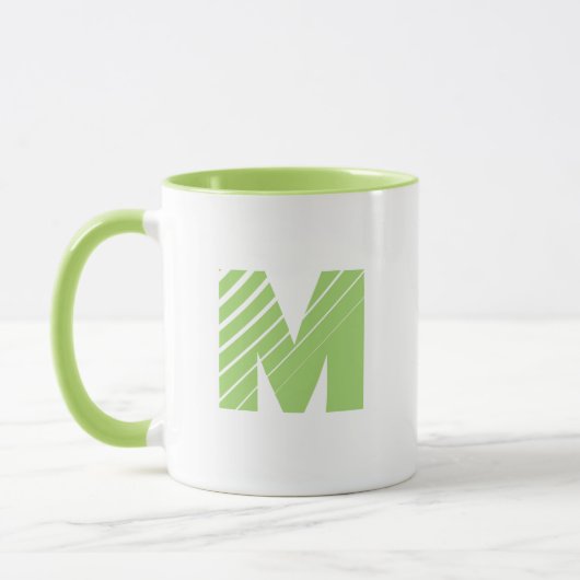 Monogram Bold Modern Lime Green White Mug Tasse (Links)