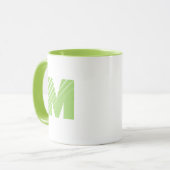 Monogram Bold Modern Lime Green White Mug Tasse (Vorderseite Links)