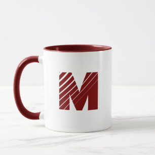 Monogram Bold Modern Marineweißer Becher Tasse
