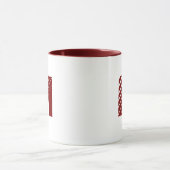 Monogram Bold Modern Maroon White Mug Tasse (Zentrum)