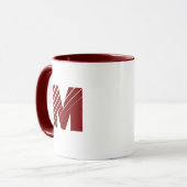 Monogram Bold Modern Maroon White Mug Tasse (Vorderseite Links)