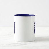 Monogram Bold Modern Navy Blau Weiße Tasse (Zentrum)