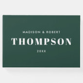 Monogram Bold Modern Simple Emerald Green Wedding Gästebuch (Vorderseite)