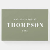 Monogram Bold Modern Simple Sage Green Wedding Gästebuch (Vorderseite)