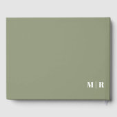 Monogram Bold Modern Simple Sage Green Wedding Gästebuch (Rückseite)