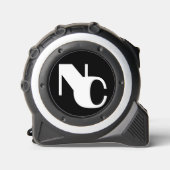 Monogram Bold Overlapping Initials Schwarz und Wei Maßband (Vorderseite)