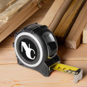 Monogram Bold Overlapping Initials Schwarz und Wei Maßband