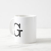 Monogram Bold Simple Schlicht Black & White Kaffeetasse (Vorderseite Links)