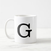 Monogram Bold Simple Schlicht Black & White Kaffeetasse (Links)