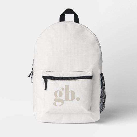 Monogram Bold Vintage Elfenbein Bedruckter Rucksack (Vorderseite)