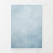 Monogram & Border Elegant Dusty Blue Wedding Dreifach Gefaltete Einladung (Cover)