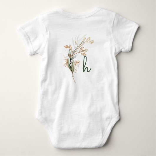 Monogram Botanische Eukalyptus Moderne Premium Baby Strampler (Rückseite)