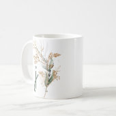 Monogram Botanische Eukalyptus Moderne Premium Kaffeetasse (Vorderseite Links)