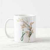 Monogram Botanische Eukalyptus Moderne Premium Kaffeetasse (Links)
