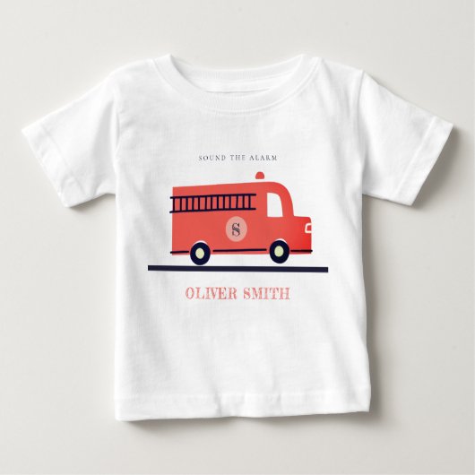 Monogram-Boys für den niedlichen Motor der roten M Baby T-shirt (Vorderseite)
