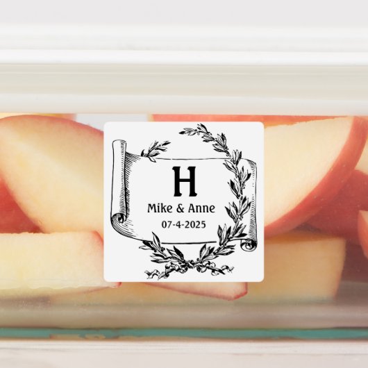 Monogram Branches und Papyrus Etiketten (Befestigt)