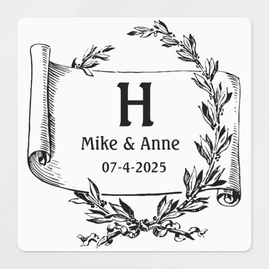 Monogram Branches und Papyrus Etiketten (Design 2)